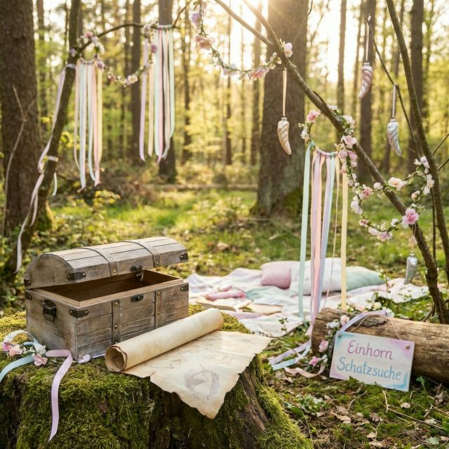 Blog-Beitrag: Einhorn-Geburtstag: Die perfekte Schatzsuche für kleine Prinzessinnen - Plane den perfekten Einhorn-Geburtstag mit Schatzs...